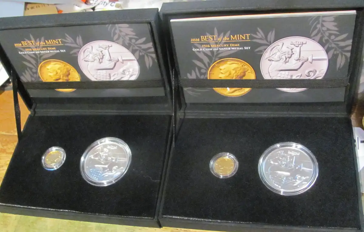 US-Mint-Best-Of-The-Mint-1916-Mercury-Dime-Gold-Coin-And-Silver-Medal-Set-Available-6/4/26